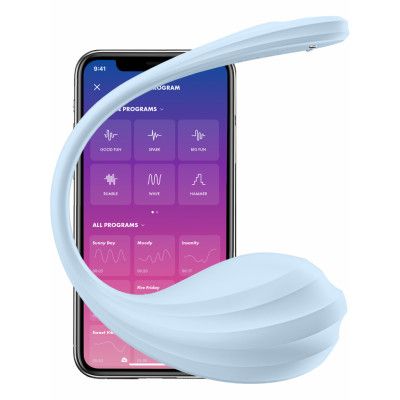 Satisfyer Connect: Smooth Petal, Wearable Vibrator, blå