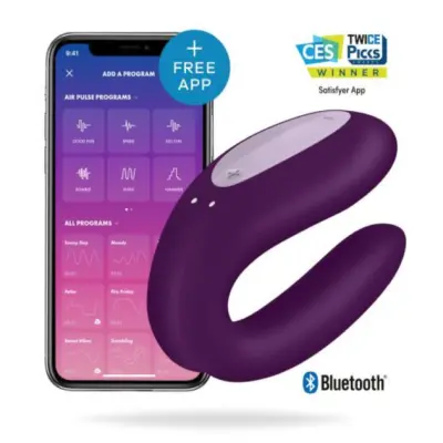 Satisfyer Double Joy Couples Vibrator (Färg: Svart)