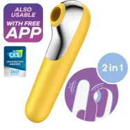 Satisfyer Dual Love Air Pulse Vibrator - Yellow - Gul
