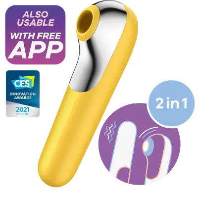 Satisfyer Dual Love Air Pulse Vibrator - Yellow - Gul