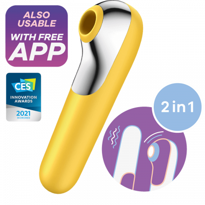 Satisfyer Dual Love Air Pulse Vibrator - Yellow - Gul
