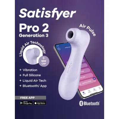 Satisfyer Pro 2 Gen. 3 With Liquid Air& Bluetooth App Purple