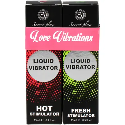 Secret Play: Love Vibrations, Liquid Vibrator, Hot/Fresh, 2 x 15 ml