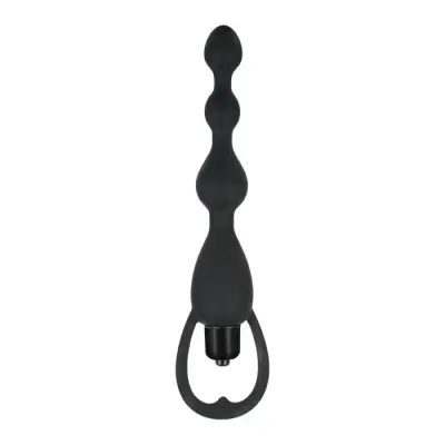 SILICONE VIBRATING BEADS BLACK