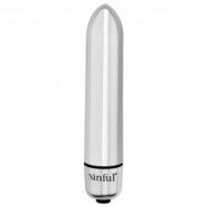 Sinful 10-Speed Magic Silver Bullet Vibrator - Silver