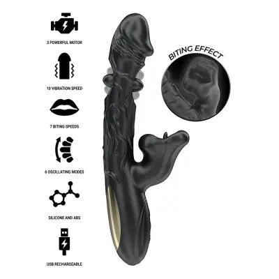 Vibrator& Clitoris Stimulator With Biting& Rotation