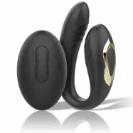 Wave - Dubbel Roterande Vibrator med fjärrkontroll - Svart