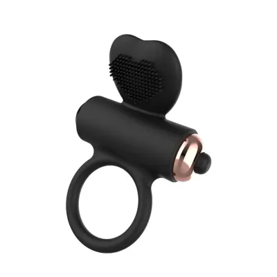 Zeus Silikon Penisring med Vibrator - Svart