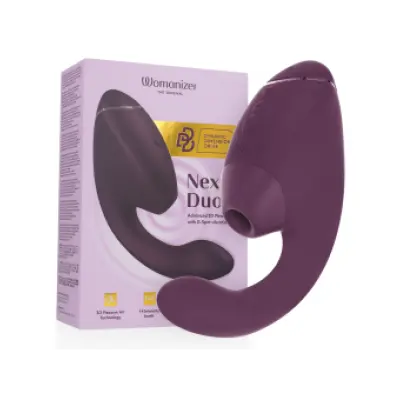 WOMANIZER - DUO NEXT DUAL CLITORAL & G-SPOT STIMULATOR DARK PURPLE