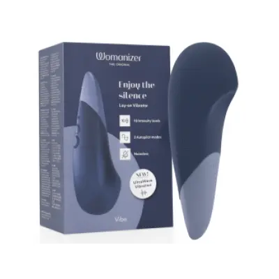 WOMANIZER - VIBE LAY-ON SILENT VIBRATOR DARK BLUE